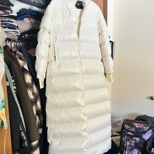 Moncler Women's white Long Puffer Coat